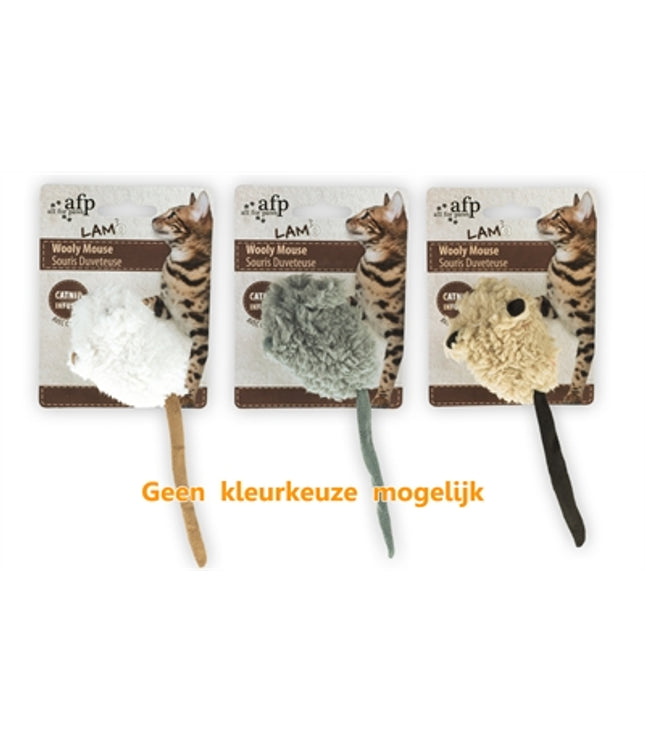 Afp Wooly Mouse Lamswol Met Piep En Catnip Assorti