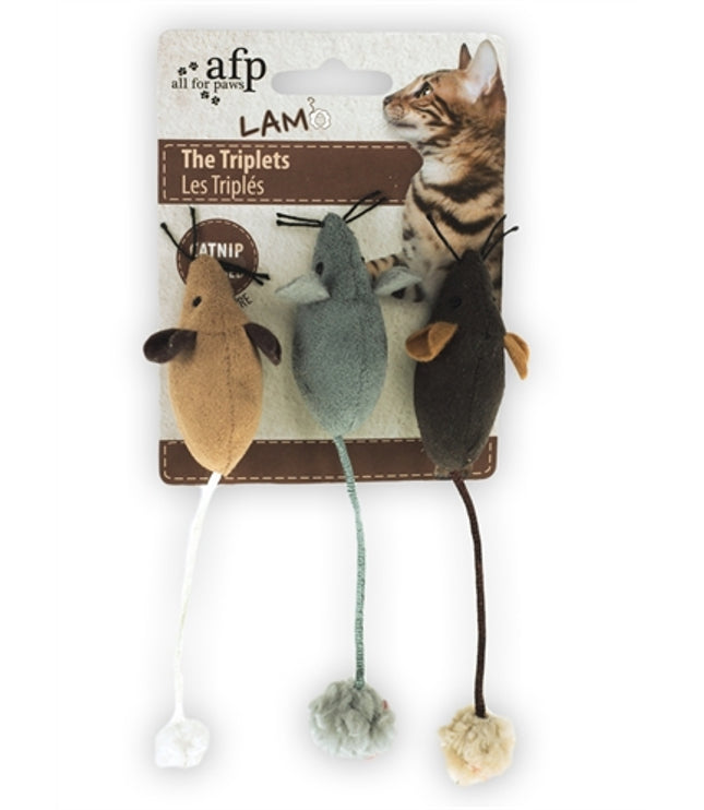 Afp Muis The Triplets Lamswol Met Catnip Assorti