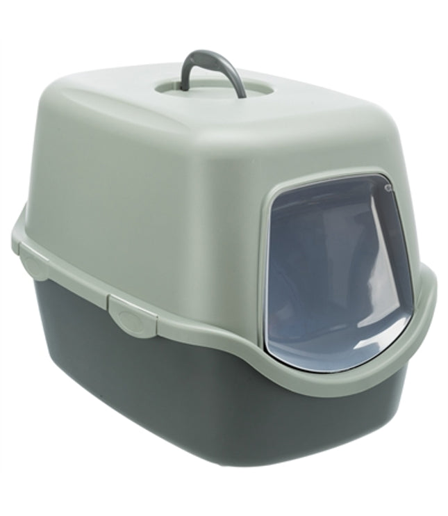 Trixie Be Eco Gerecycled Kattenbak Vico Met Kap Antraciet/Groen