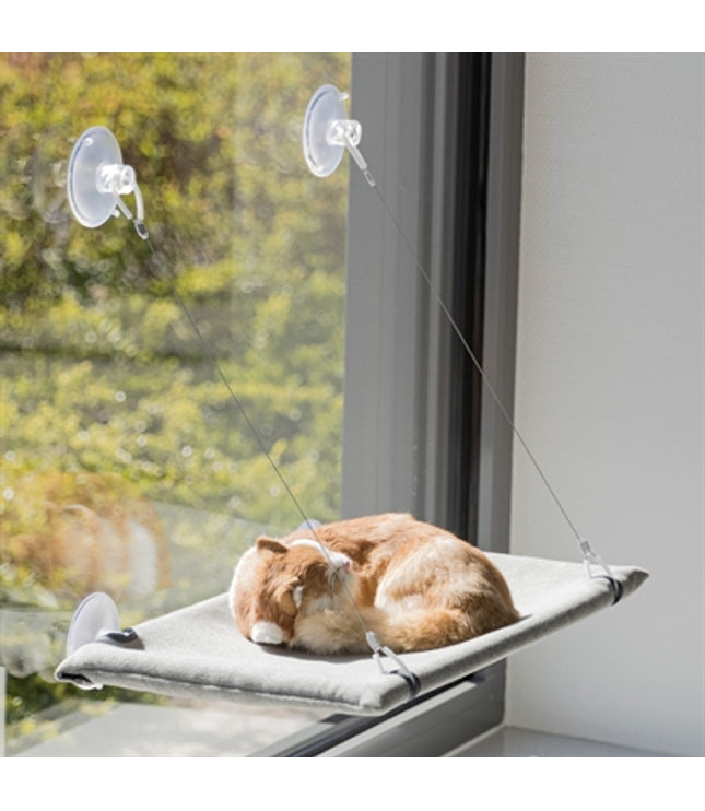 Trixie Kattenmand Hangmat Raam Velours Grijs