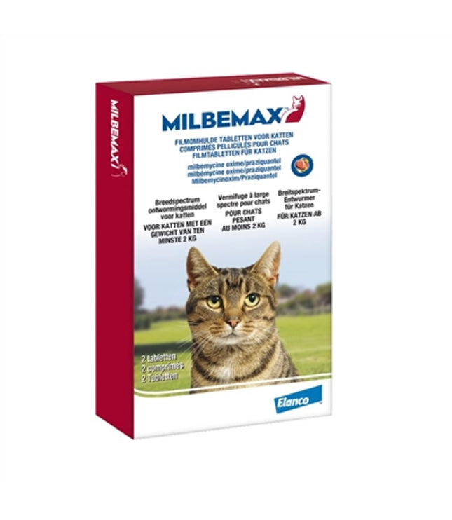 Milbemax Tablet Ontworming Kat 2-8Kg 2Tbl