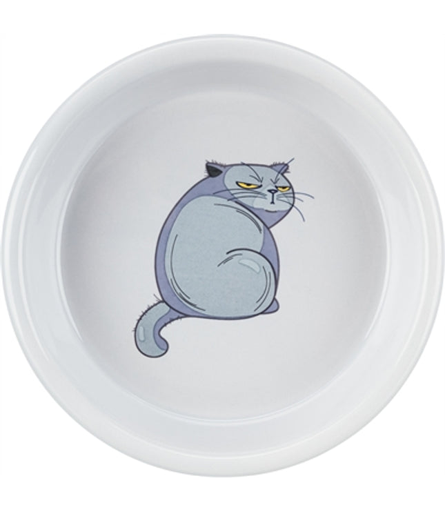 Trixie Voerbak / Waterbak Boze Kat Grijs