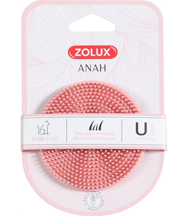 Zolux Anah Borstel Rond Rubber Roze