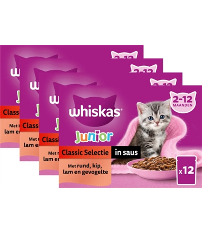 Whiskas Multipack Pouch Junior Classic Selectie Vlees In Saus
