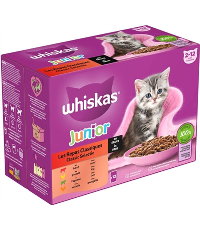 Whiskas Multipack Pouch Junior Classic Selectie Vlees In Saus