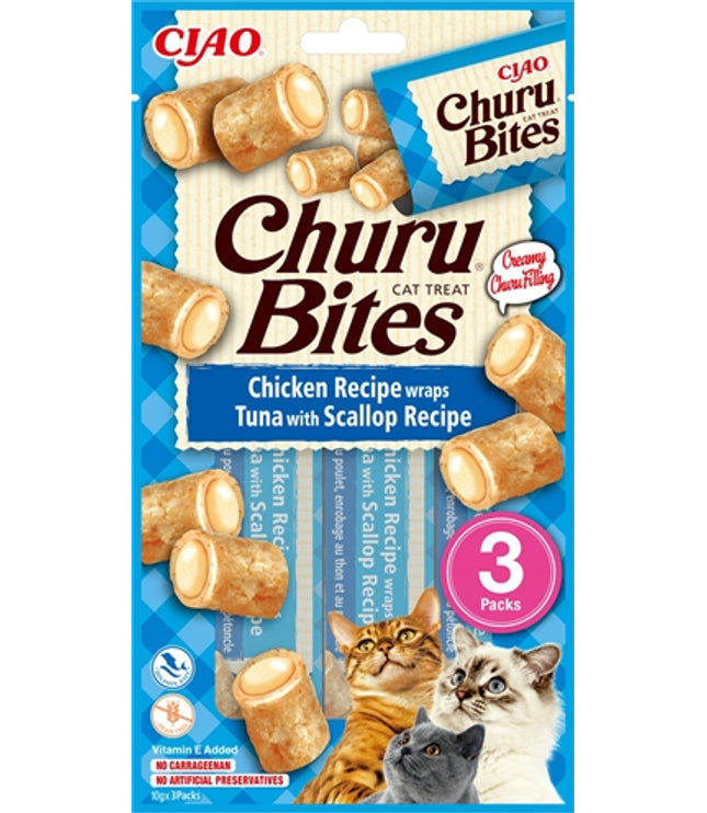 Inaba Churu Bites Cat Chicken Recipe Wraps Tuna With Scallop Recipe
