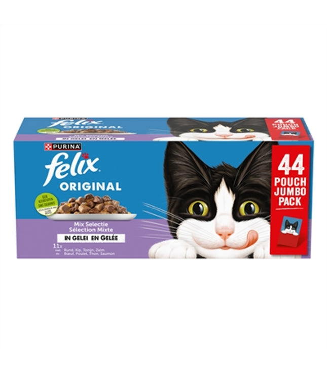Felix Pouch Original In Gelei Mix Box Rund / Kip / Tonijn / Zalm