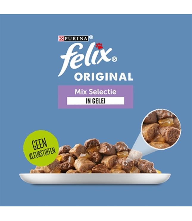 Felix Pouch Original In Gelei Mix Box Rund / Kip / Tonijn / Zalm