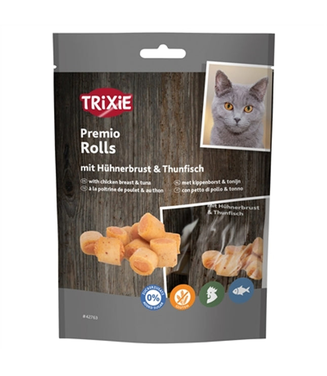 Trixie Premio Kip & Tonijn Rolletjes Voor Katten Glutenvrij