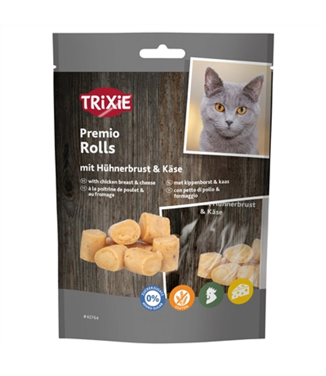 Trixie Premio Kip & Kaas Rolletjes Voor Katten Glutenvrij