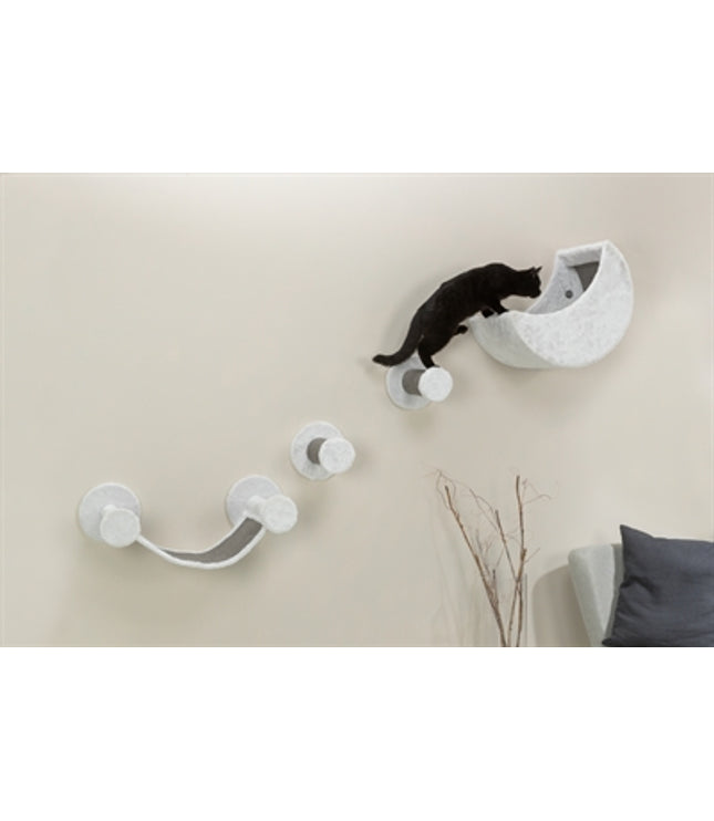 Trixie Katten Klimset Voor Aan De Muur 4 Klimplekken Wit / Grijs