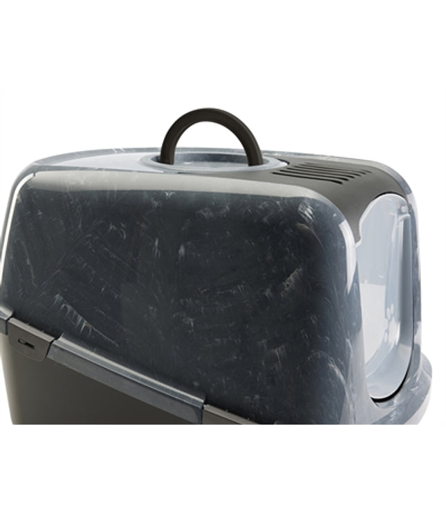 Savic Kattenbak Nestor Jumbo Marble Grijs / Zwart