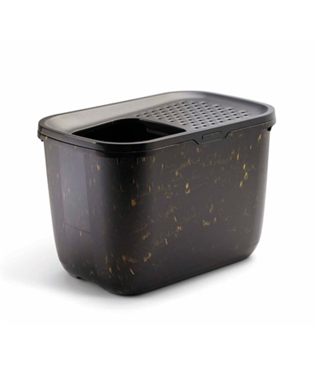 Savic Kattenbak Hop In Marble Zwart / Goud