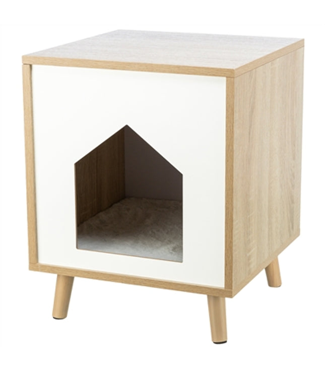Trixie Kattenmand Huis Isa Houtlook Lichtbruin / Wit
