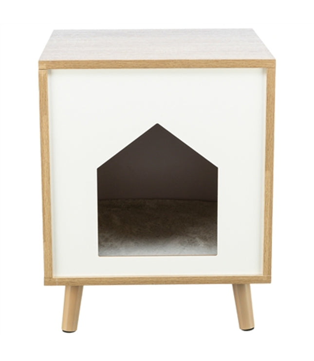 Trixie Kattenmand Huis Isa Houtlook Lichtbruin / Wit
