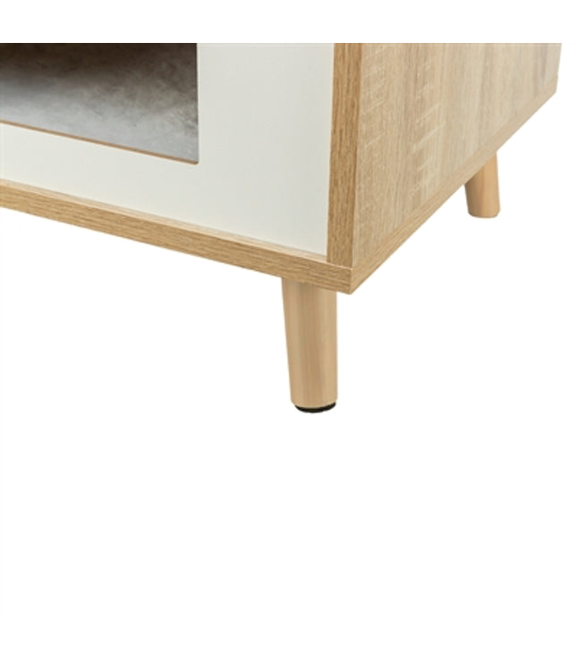 Trixie Kattenmand Huis Isa Houtlook Lichtbruin / Wit