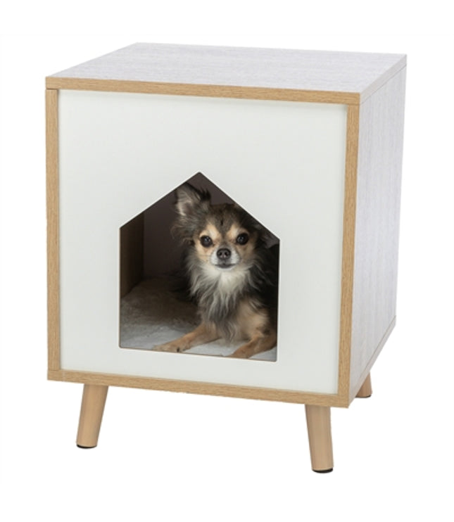 Trixie Kattenmand Huis Isa Houtlook Lichtbruin / Wit