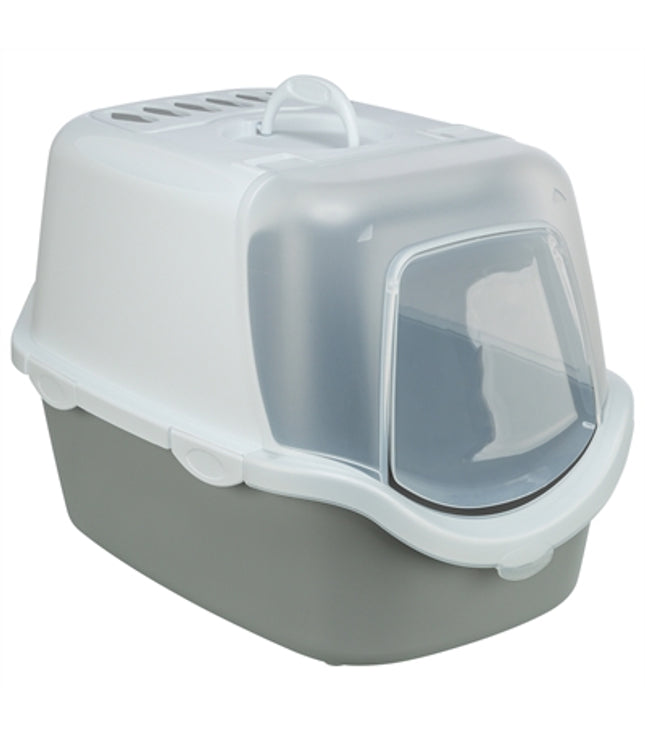 Trixie Kattenbak Vico Open Top Met Kap Lichtgrijs / Wit