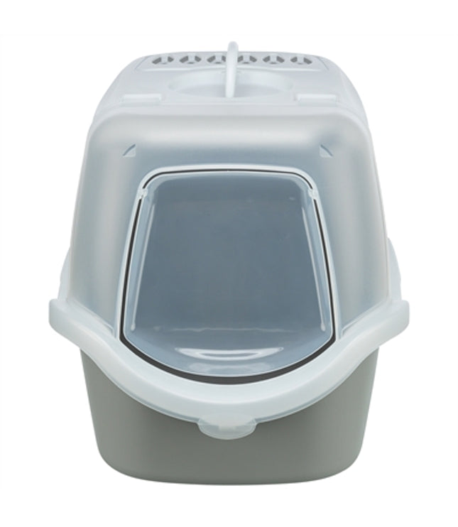 Trixie Kattenbak Vico Open Top Met Kap Lichtgrijs / Wit