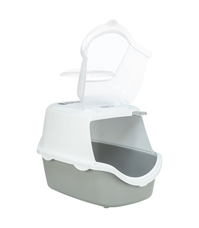 Trixie Kattenbak Vico Open Top Met Kap Lichtgrijs / Wit