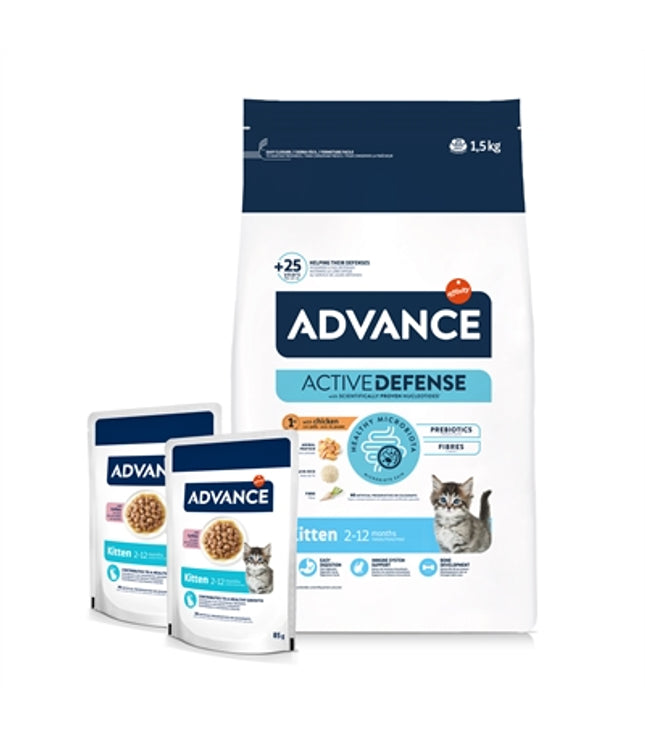 Advance Cat Kitten Chicken / Rice + 2 Pouches Chicken