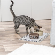 Trixie Voerbak / Drinkbak Leo Kat Keramiek Panterprint Assorti