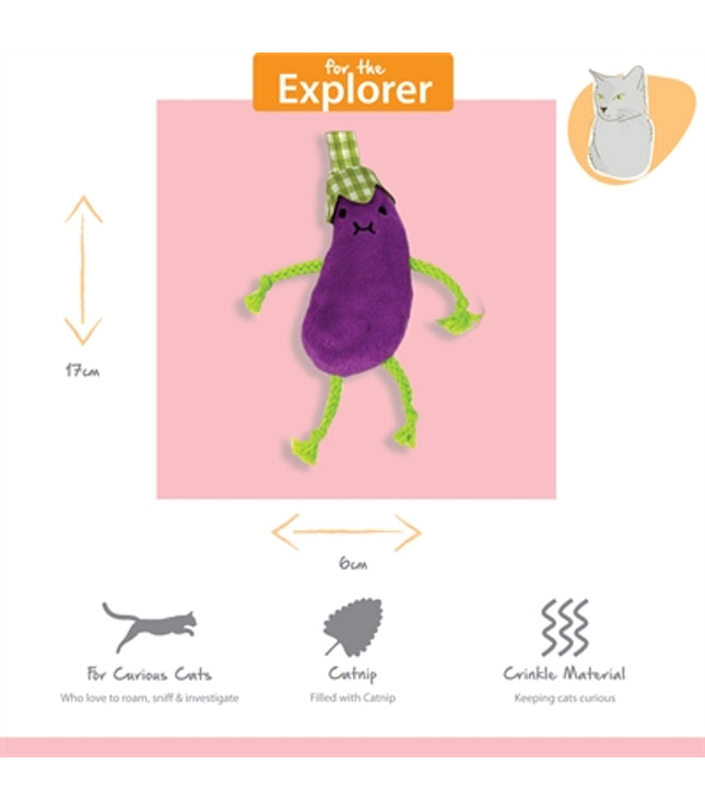 Happy Pet Tabby Patch Aubergines Met Catnip