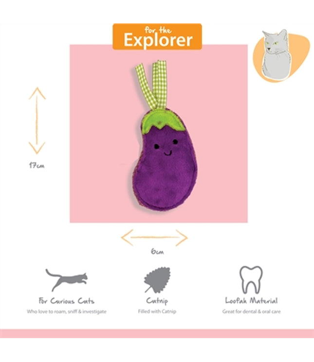 Happy Pet Tabby Patch Aubergines Met Catnip
