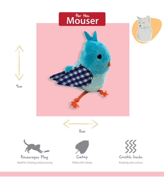 Happy Pet Tabby Patch Vogel Blauw