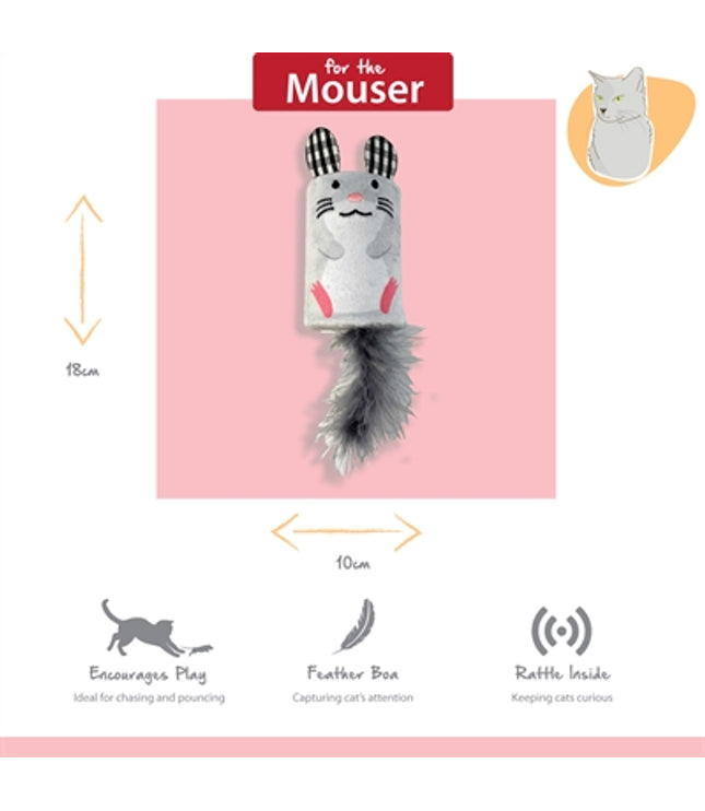 Happy Pet Tabby Patch Muis Ratel En Roller Grijs