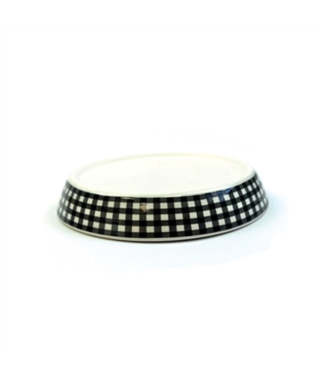 Happy Pet Tabby Patch Voerbak Kat Ruit Keramisch Zwart / Wit