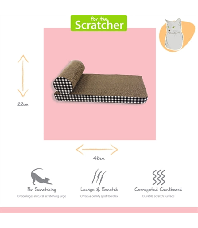 Happy Pet Tabby Patch Krabmat Chaise Lounge Karton