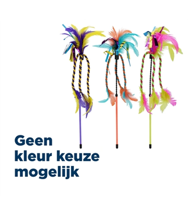 Happy Pet Tabby Patch Kattenhengel Met Lint En Veren Assorti