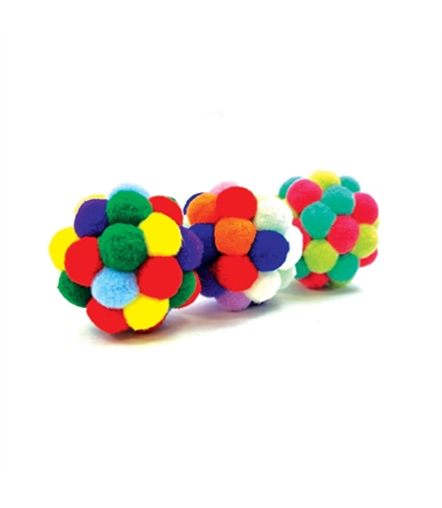Happy Pet Tabby Patch Pom Pom Bal Assorti