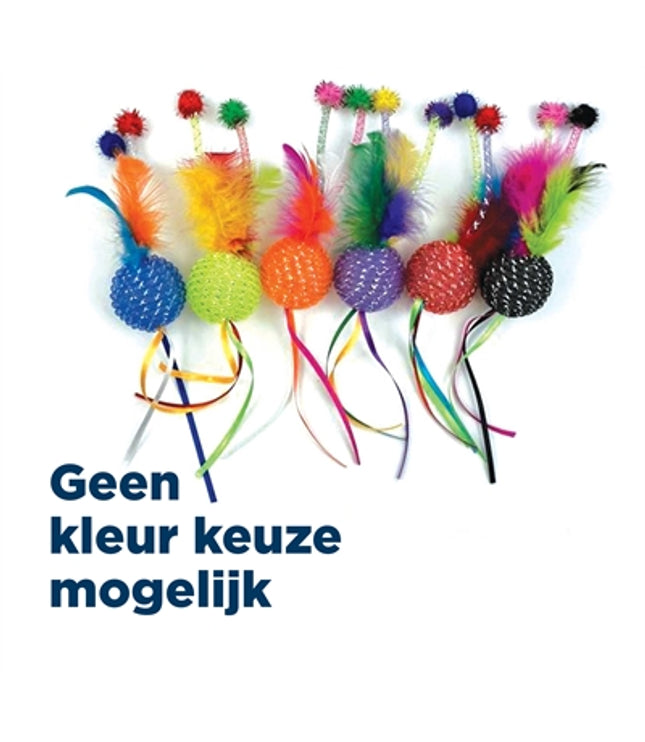 Happy Pet Tabby Patch Glitterbal Met Ratel En Veren