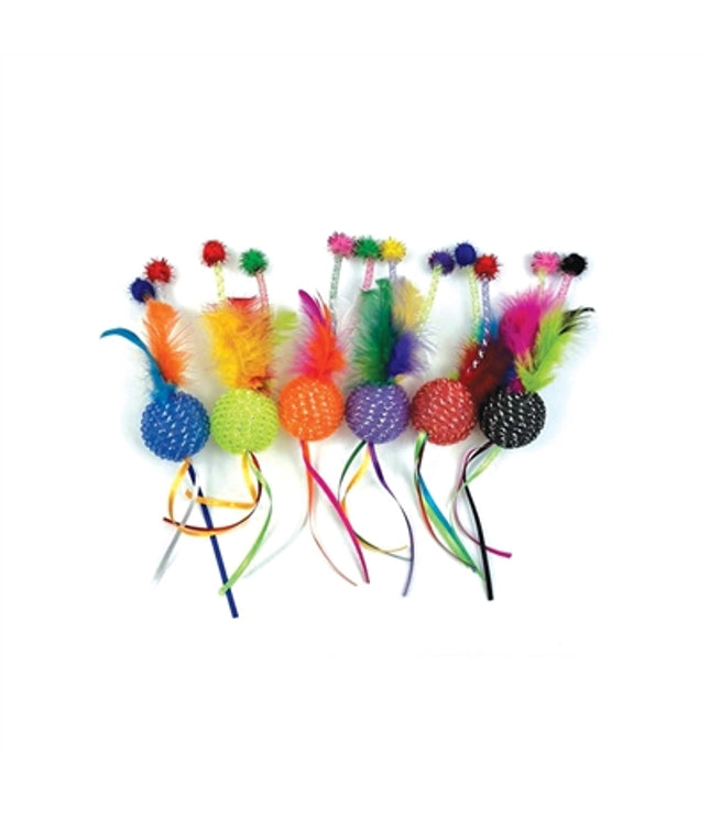 Happy Pet Tabby Patch Glitterbal Met Ratel En Veren