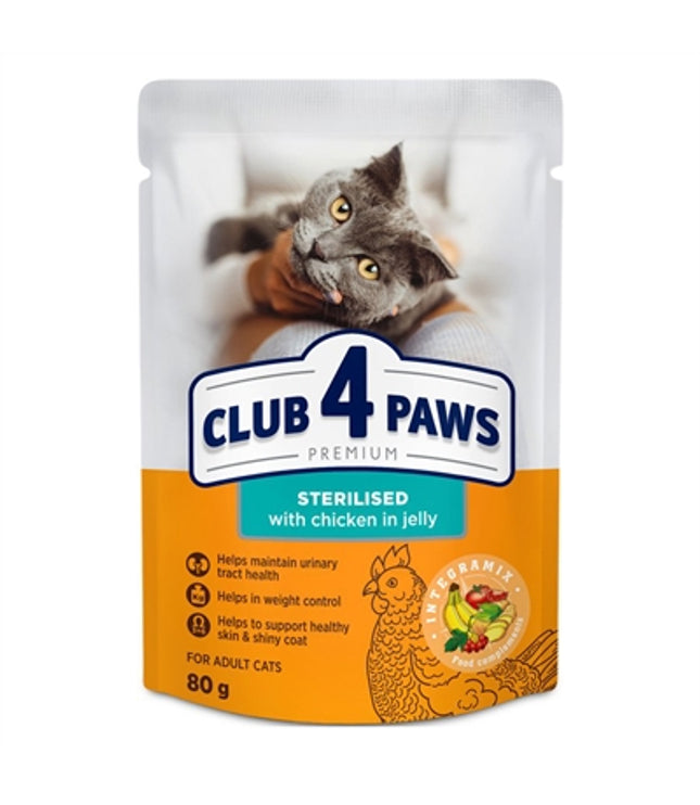 Club 4 Paws Premium Adult Sterilised Pouch Kip In Gelei