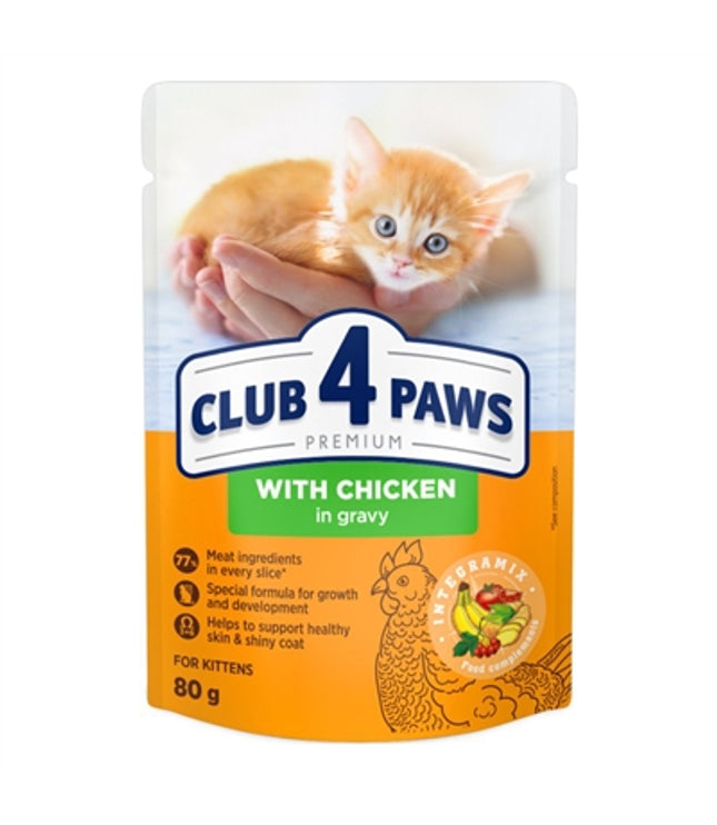 Club 4 Paws Premium Kitten Chicken In Gravy Pouch