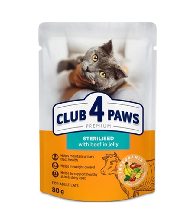 Club 4 Paws Premium Adult Sterilised Pouch Konijn In Gelei