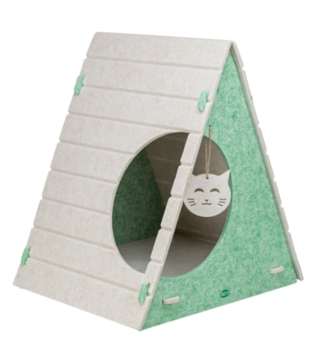 Trixie Kattenmand Speelbox Lucy Driehoekig Vilt Zand / Groen