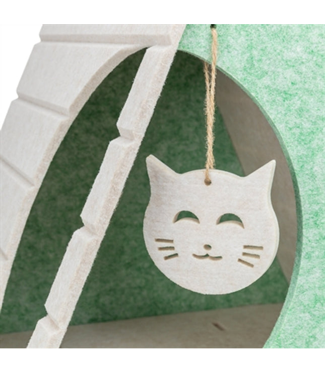 Trixie Kattenmand Speelbox Lucy Driehoekig Vilt Zand / Groen