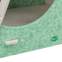 Trixie Kattenmand Speelbox Lucy Driehoekig Vilt Zand / Groen