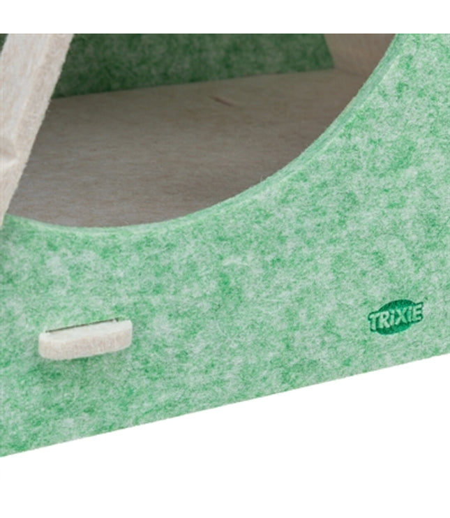 Trixie Kattenmand Speelbox Lucy Driehoekig Vilt Zand / Groen