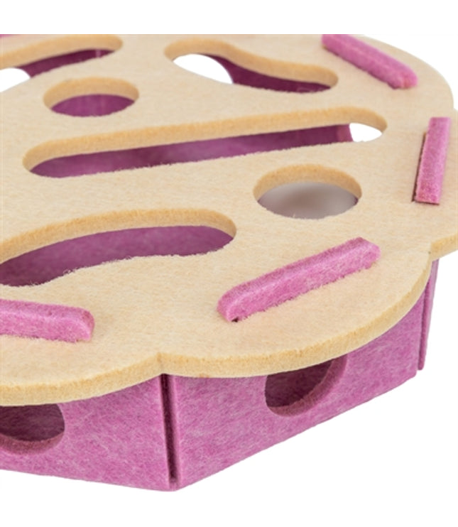Trixie Hole'n'roll Bloem Vilt Roze / Beige