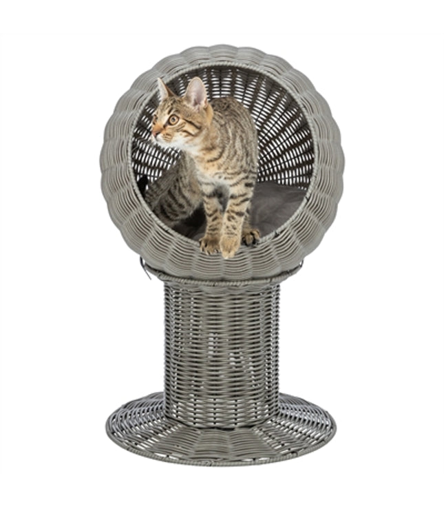 Trixie Kattenmand Amalia Rond Polyrattan Grijs