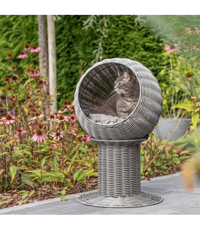 Trixie Kattenmand Amalia Rond Polyrattan Grijs