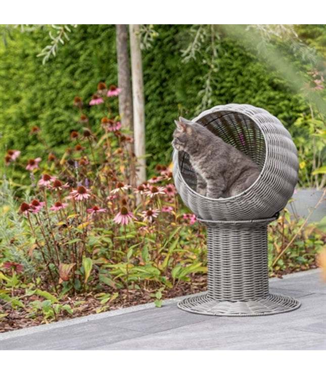 Trixie Kattenmand Amalia Rond Polyrattan Grijs