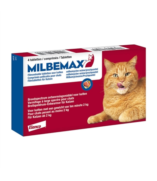 Milbemax Tablet Ontworming Kat 2-8Kg 4Tbl