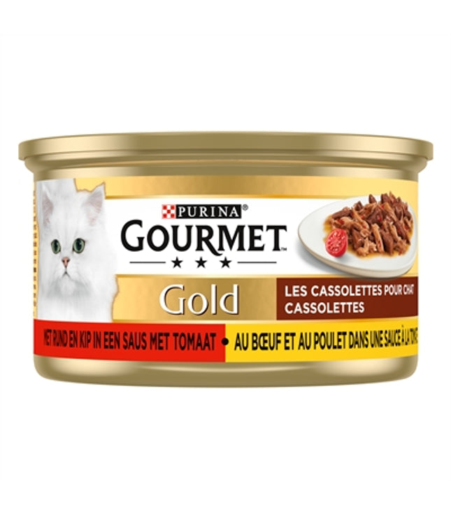 Gourmet Gold Cassolettes Duet Van Vlees In Saus Met Tomaten