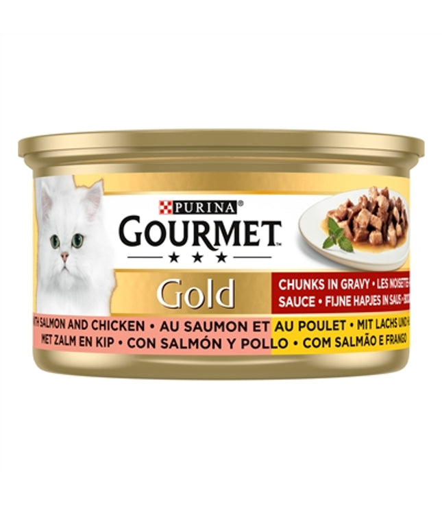 Gourmet Gold Fijne Hapjes Zalm / Kip